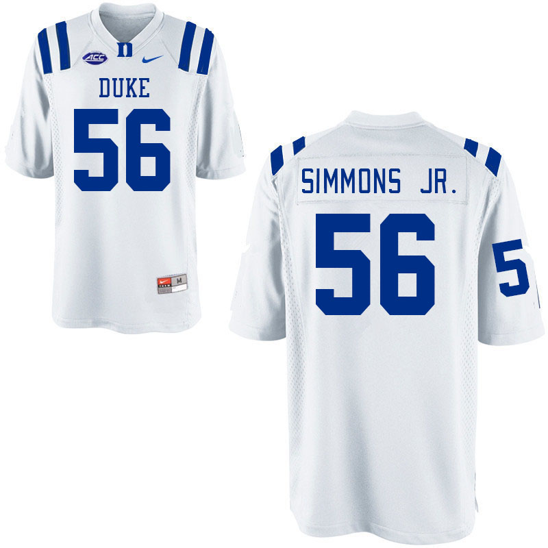 Duke Blue Devils #56 Terry Simmons Jr. College Football Jerseys Stitched Sale-White